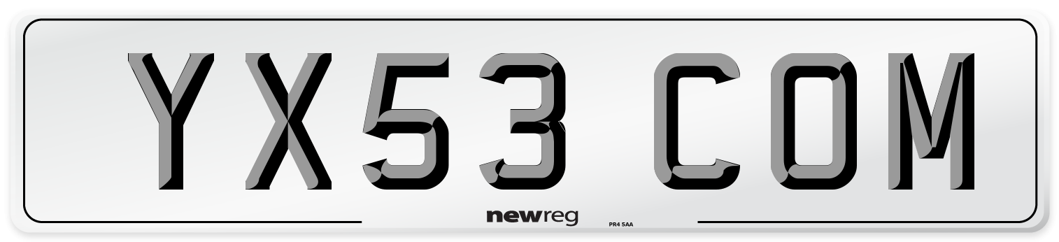 YX53 COM Number Plate from New Reg